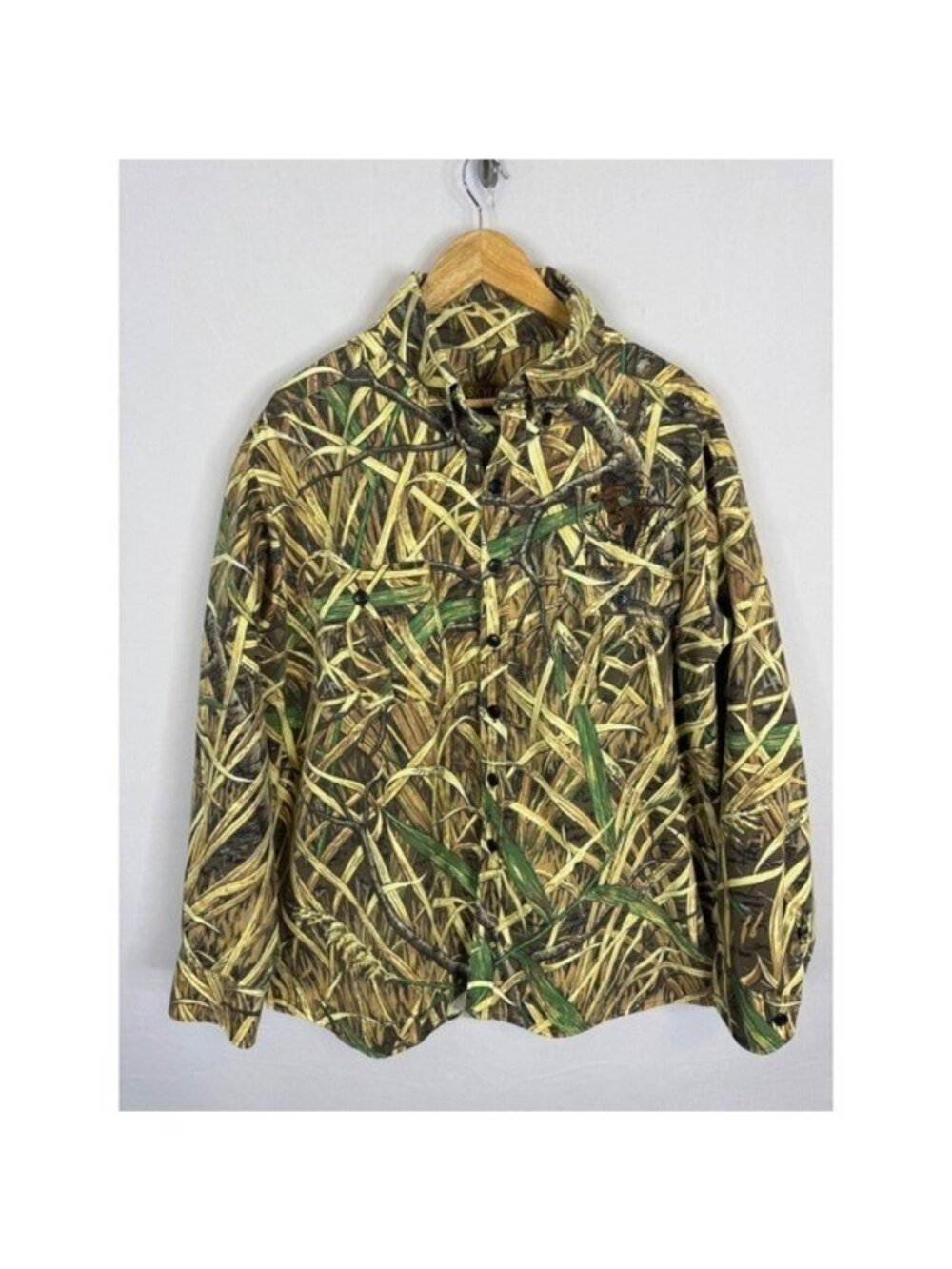 Vintage 90s Skyline Fall Flight Camo Button Down Shirt Mens XL Hunting Canada